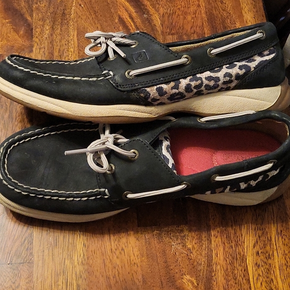 Sperry Top Siders Black & Leopard Print - Picture 4 of 4